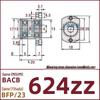 Double-Cut Flange Circlip Bearing Housing, Aluminum Alloy, BACB6800ZZ BFP23.