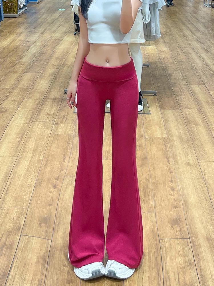 High-Waist Ice Silk Flare Yoga Pants - Slimming & Casual Sportswear