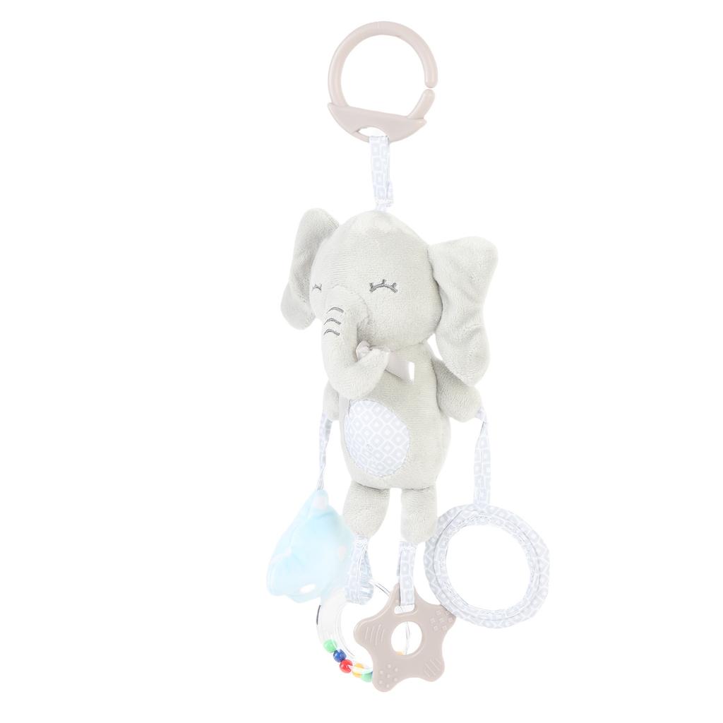 Baby Krippe Hängende Rasseln Spielzeug Cartoon Elefant Beißring Clip On Kinderwagen Spielzeug Weich für Säugling Grau