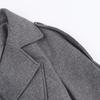 Womens Winter Streetwear Double-Breasted Wool Coat With Belt Loops Longline Trench Style