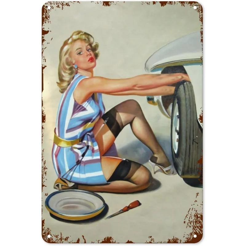 Metal Tin Signs Plaque Pinup Garage Wall Decoration Vintage Iron Painting Art Posters for Man Cave Home Cafe Garage Club Bar