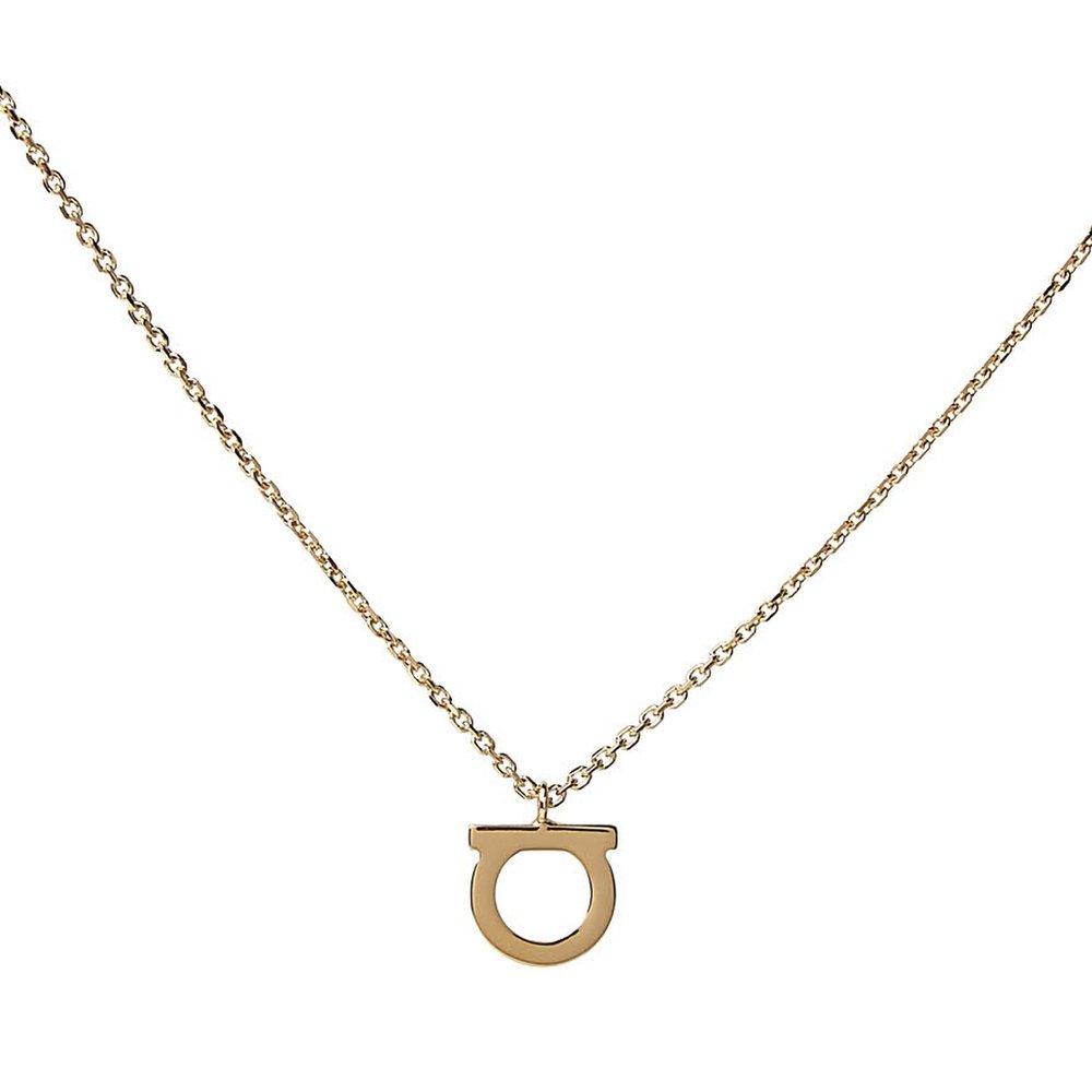 [Salvatore Ferragamo] Women's Crystal Gancini Necklace 76 0132 Cryst Orol 0696656 106171
