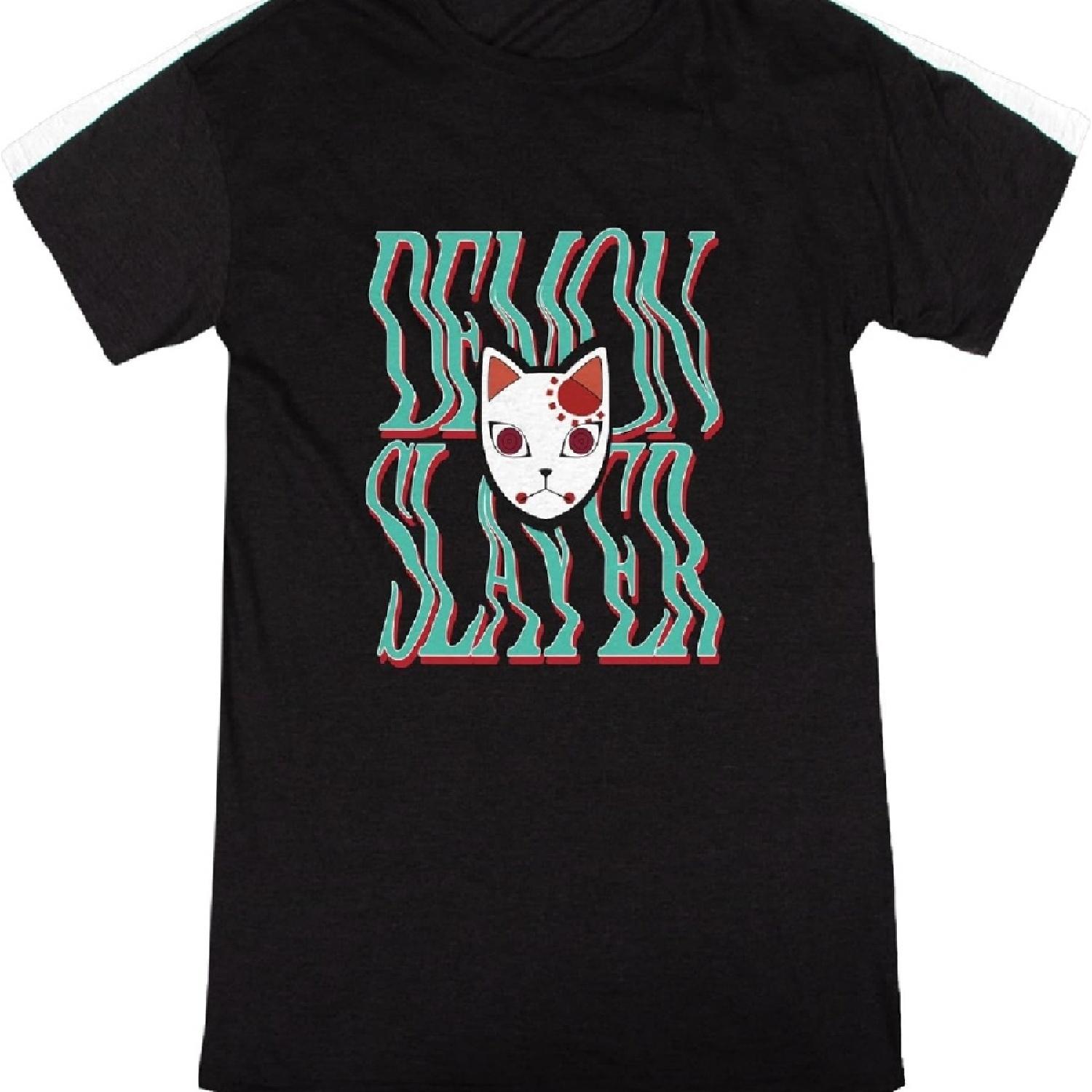 

Женская черная футболка с логотипом маски лисы из «Истребителя демонов» XXXXXL чёрный