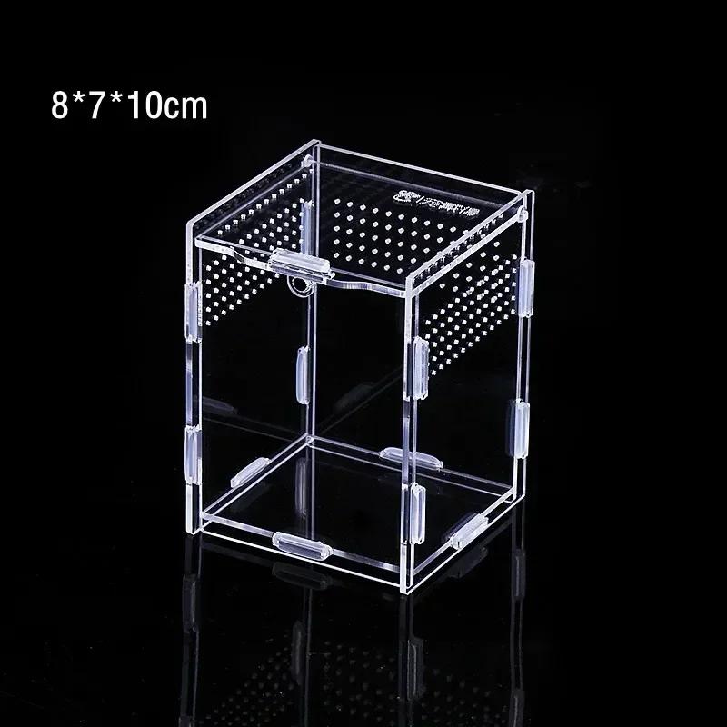 Acrylic Reptile Breeding Box Transparent Terrarium Habitat Insect Spider Lizard Scorpion Feeding Cage Arboreal Enclosure