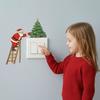 Christmas Party Atmosphere Decor Light Switch Sticker, Santa Claus Climbing Ladder Cover Funny Creative Xmas Supplies Peel & Stick Removable