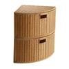 2 Tier Corner Storage Basket Stackable Wardrobe Organizer for Books Clothing S