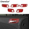 Red Carbon Fiber Interior Door Handle Decor Cover Trim  for Dodge Charger 2011+