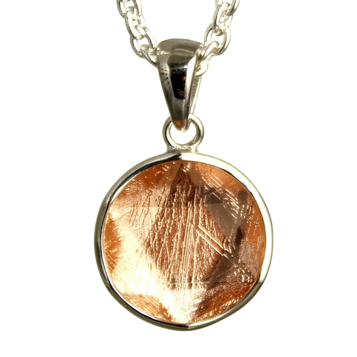 

[World Accessories Carmelo] Hexagram Gibeon Meteorite Pink Gold Pendant Top Sterling Silver 925
