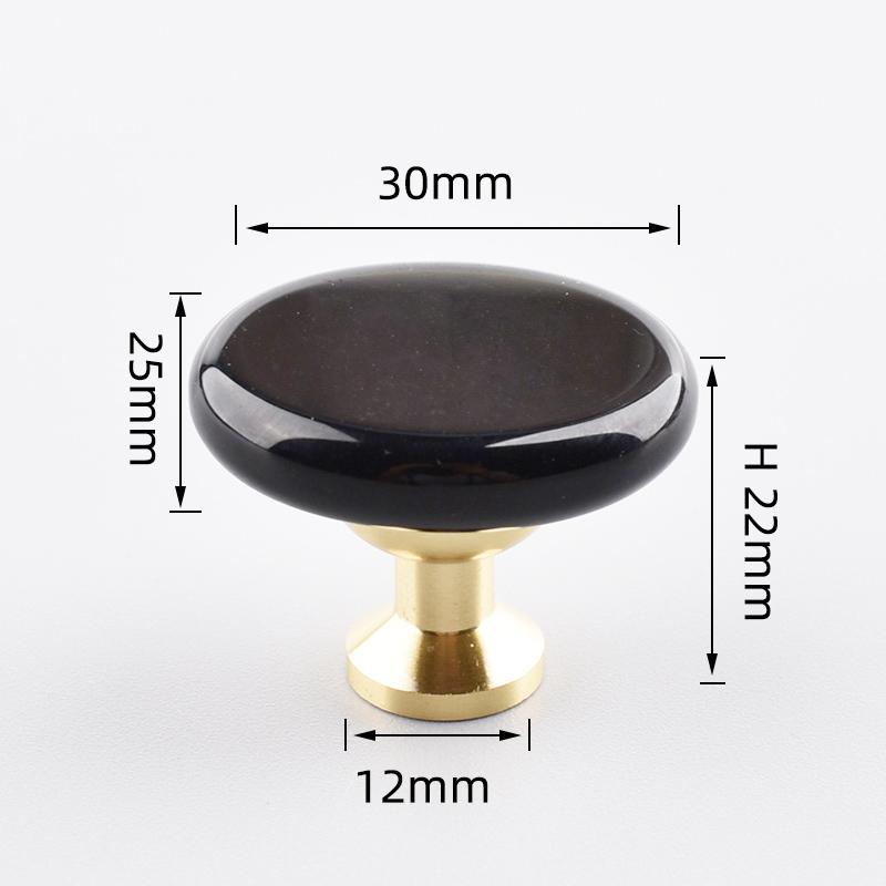 30×20mmSmall Oval Furniture Handle Brass Jewelry Box Drawer Door Knob Cupboard Dressing Cabinet Pulls Crystal Agate Stone Handle