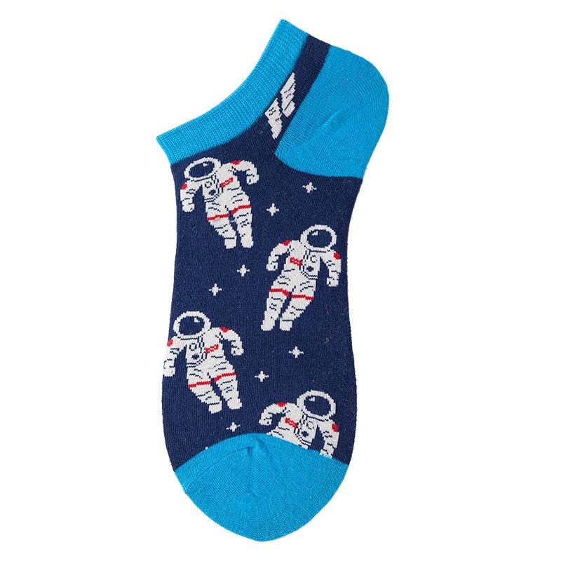 40 Style Fashion Colorful Short Socks Men Cotton Novelty Oil Painting Animals Food Avocado Casual Funny Ankle Sox