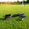 Golf Club Brush with Retractable Cord Cleaning Portable for Golfers Black Standard