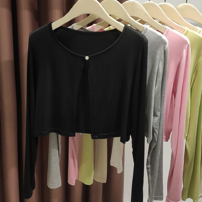 

Модальный кардиган женский тонкий сарафан верхняя одежда солнцезащитная блузка однотонная вязка короткое пальто большого размера шаль Black XL (55.00 kg-70.00 kg recommended