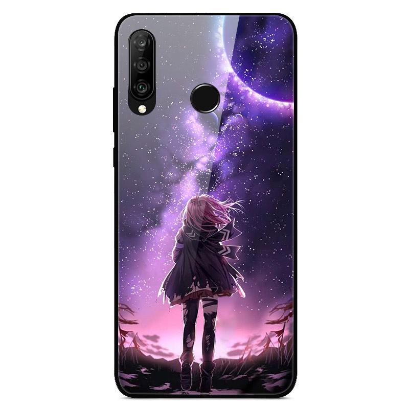 6.15"For Huawei Honor 20S Case Tempered Glass Print Back Cover Hard Case For Huawei Honor 20S MAR-LX1H Phone Case Honor20S 20 S
