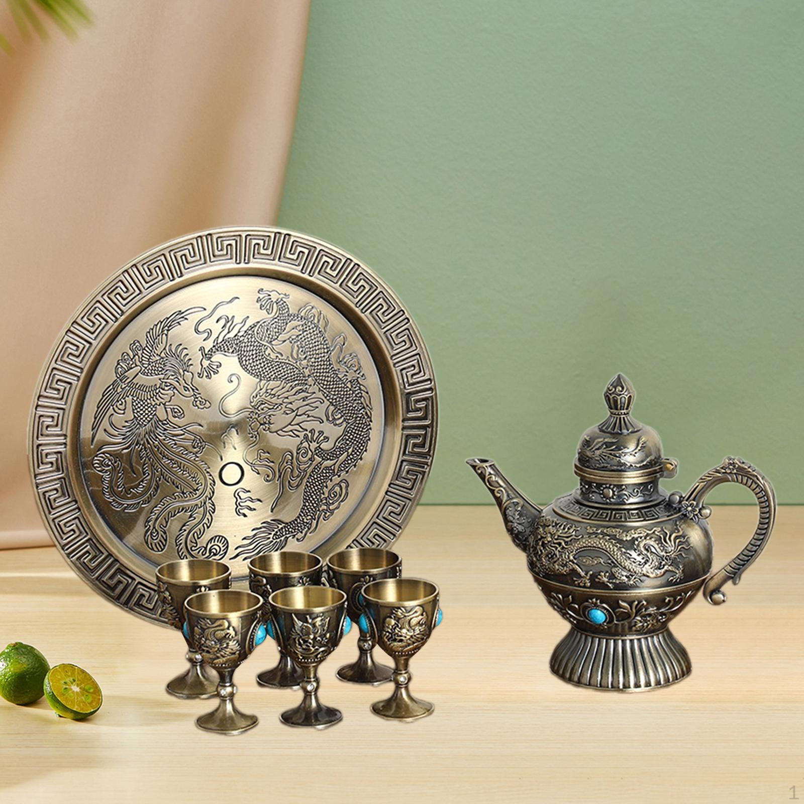 

Європейські набори для винного глечика Набір для подачі алкоголю Художні вироби Креативний посуд для напоїв Вода для Green Patina