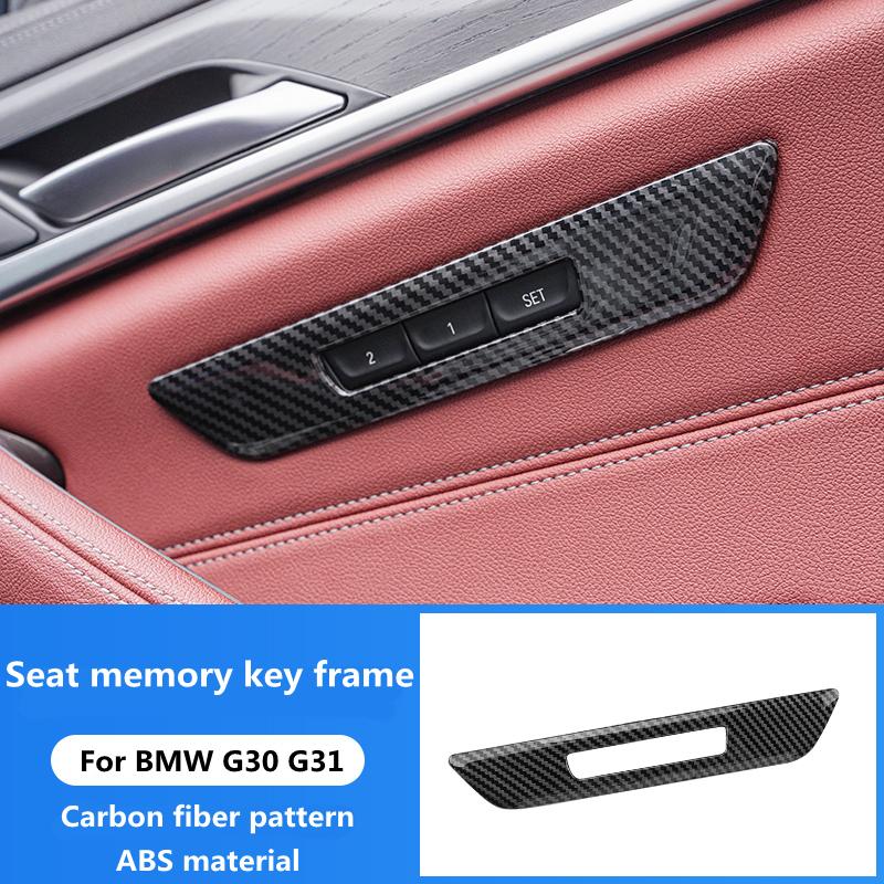 Car styling rear door open button cover decorative sticker for BMW 5 Series G30 G31 carbon fiber pattern interior