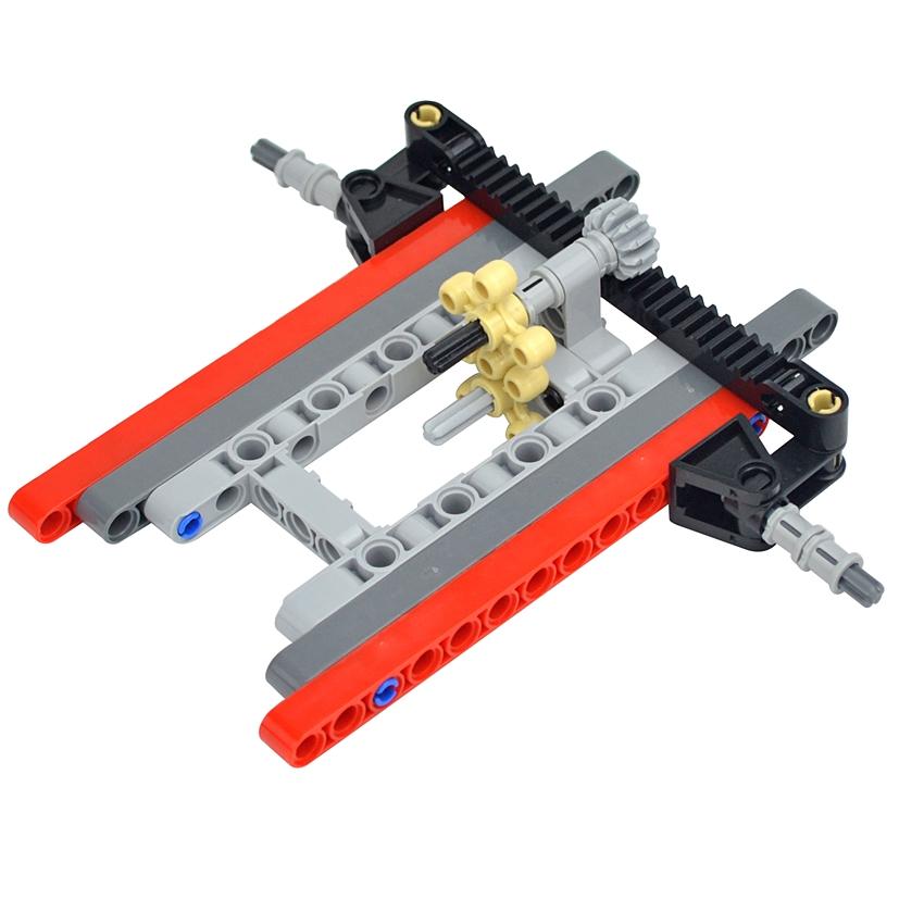 Technical Car Front Suspension Steering System Parts Set DIY Bricks Car Truck MOC Building Blocks PF Servo Motor Tire Leduo