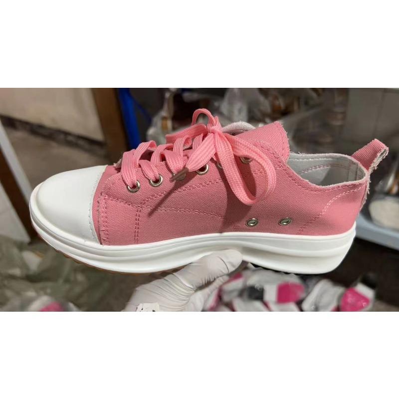 

Весенние новые низкие кеды на платформе женские парусиновые туфли женские парусиновые на маффиновой подошве большого размера женские туфли 43 розовый