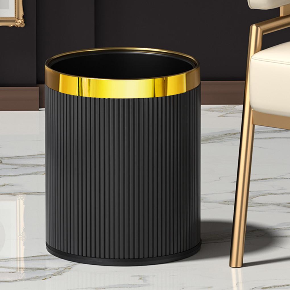 Kitchen Bathroom Metal Trash Can Wastebasket Garbage Bin Universal Fashionable Outdoor For Bedroom Cleaning Tools