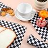 50PCS Checkered Wax Paper Sheets for Food Food Waxed Paper Sheets Sandwich Wrapping Paper Sheets Black Waterproof Oil-Proof Food Basket Liners for