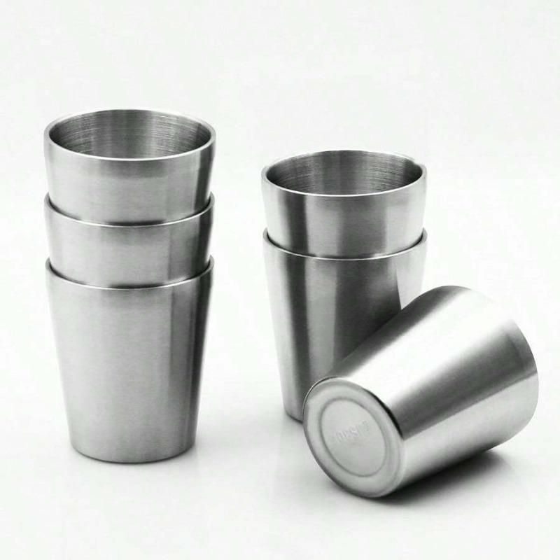 

Stainless Steel Insulated Mugs Metal TumblWater Glasses Reusable Beer Cups for Camping Bbq Party Coffee(10oz-8Pcs) Red