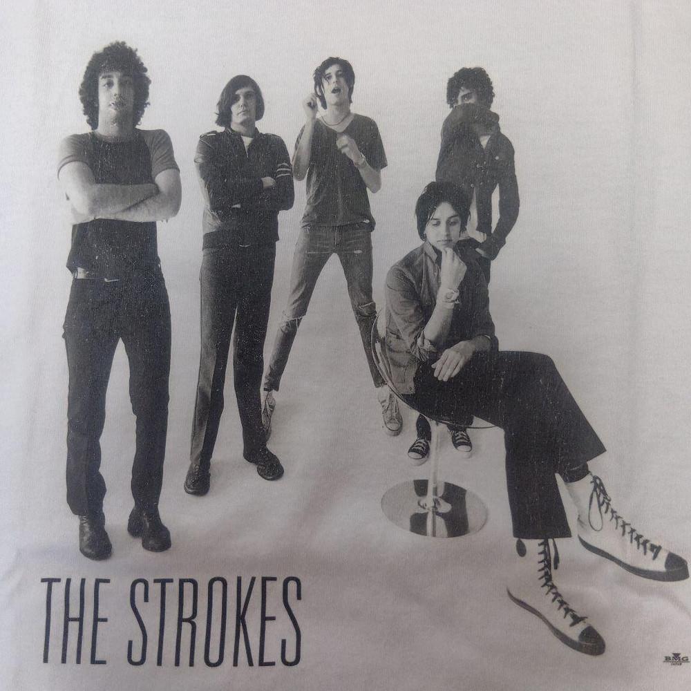 Vintage THE STROKES Shirt 2000s Y2K Indie Rock Room On Fire Tour Merch PA5244