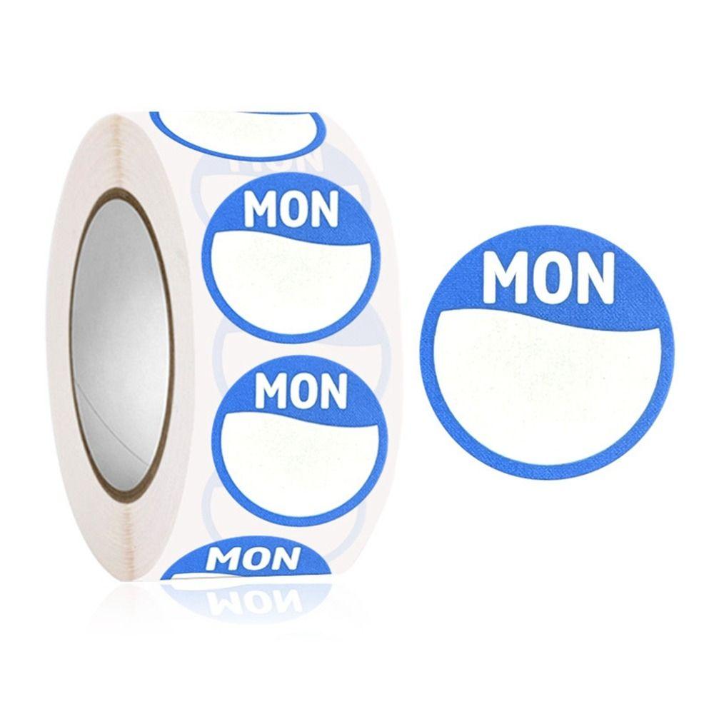 New Paper Week Stickers 500 Pcs Self-Adhesive Date Stickers Round Food Containers Food Packaging Dots Label Kitchen