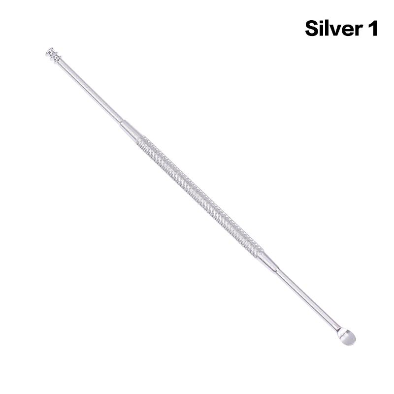 

Очищувач для видалення вушної сірки з подвійним кінцем Двосторонній видалювач вушної сірки 360° Очищення вушної палички Інструменти для догляду за вухами з нержавіючої сталі 1 срібний