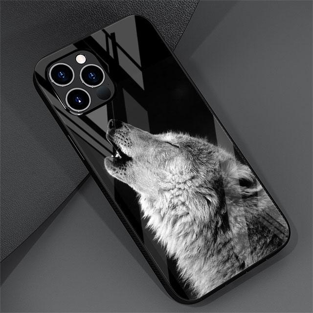 

Стеклянный чехол с изображением волка и тигра для Apple iPhone 13 Pro 11 14 12 7 8 Plus SE 2022 XR X XS Max 6 6S, закаленный чехол для телефона iPhone 14 Pro Max