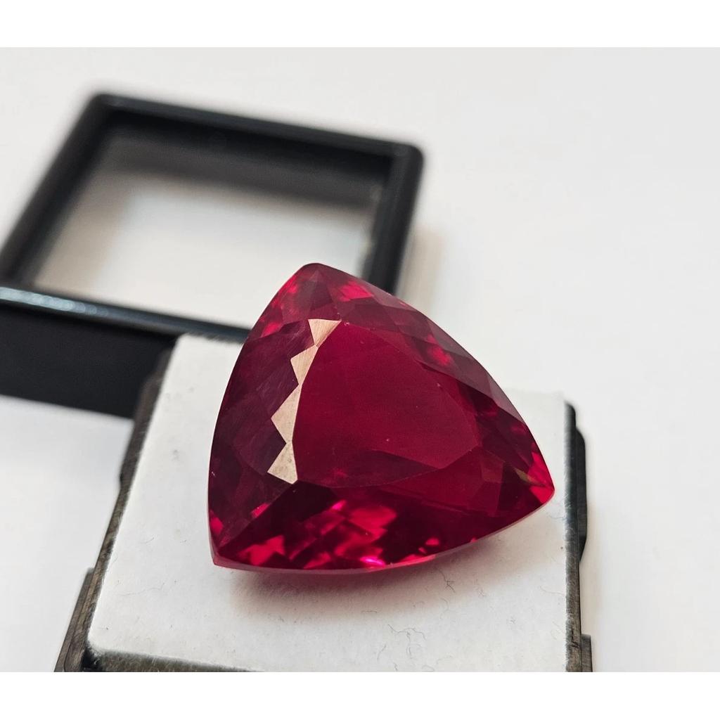 Certified Ruby Red Trillion Cut 30 Ct Top Quality Loose Gemstone