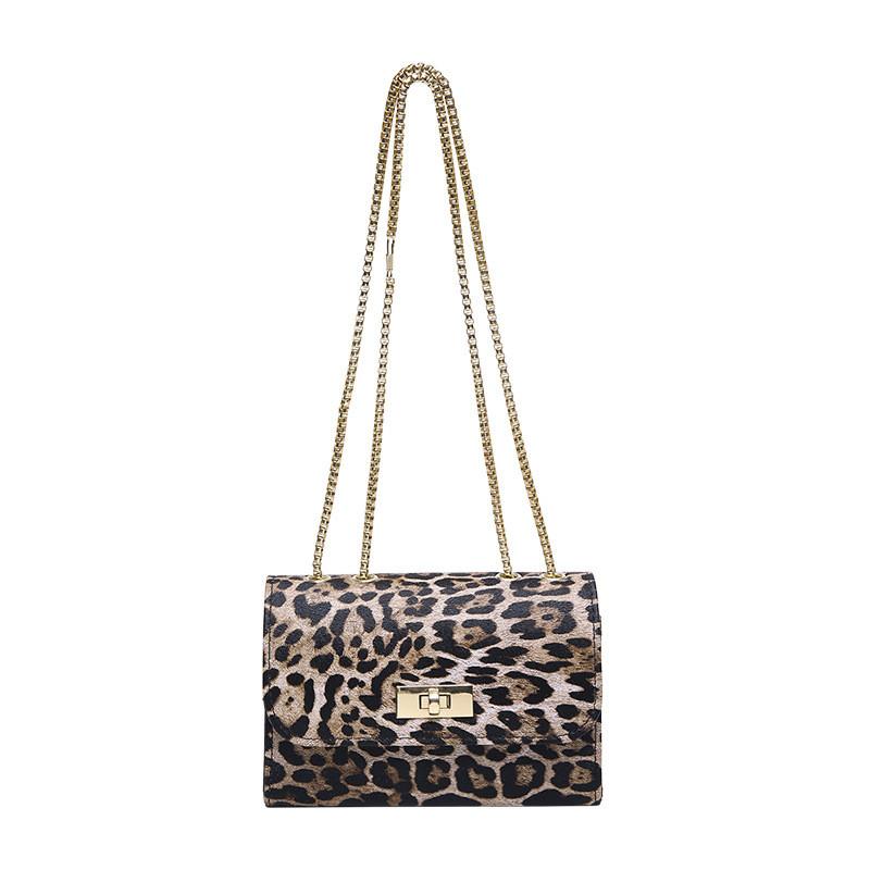 Fashionable Medium Leopard Print Handbag For Women With Synthetic Leather Ideal For Daily Use