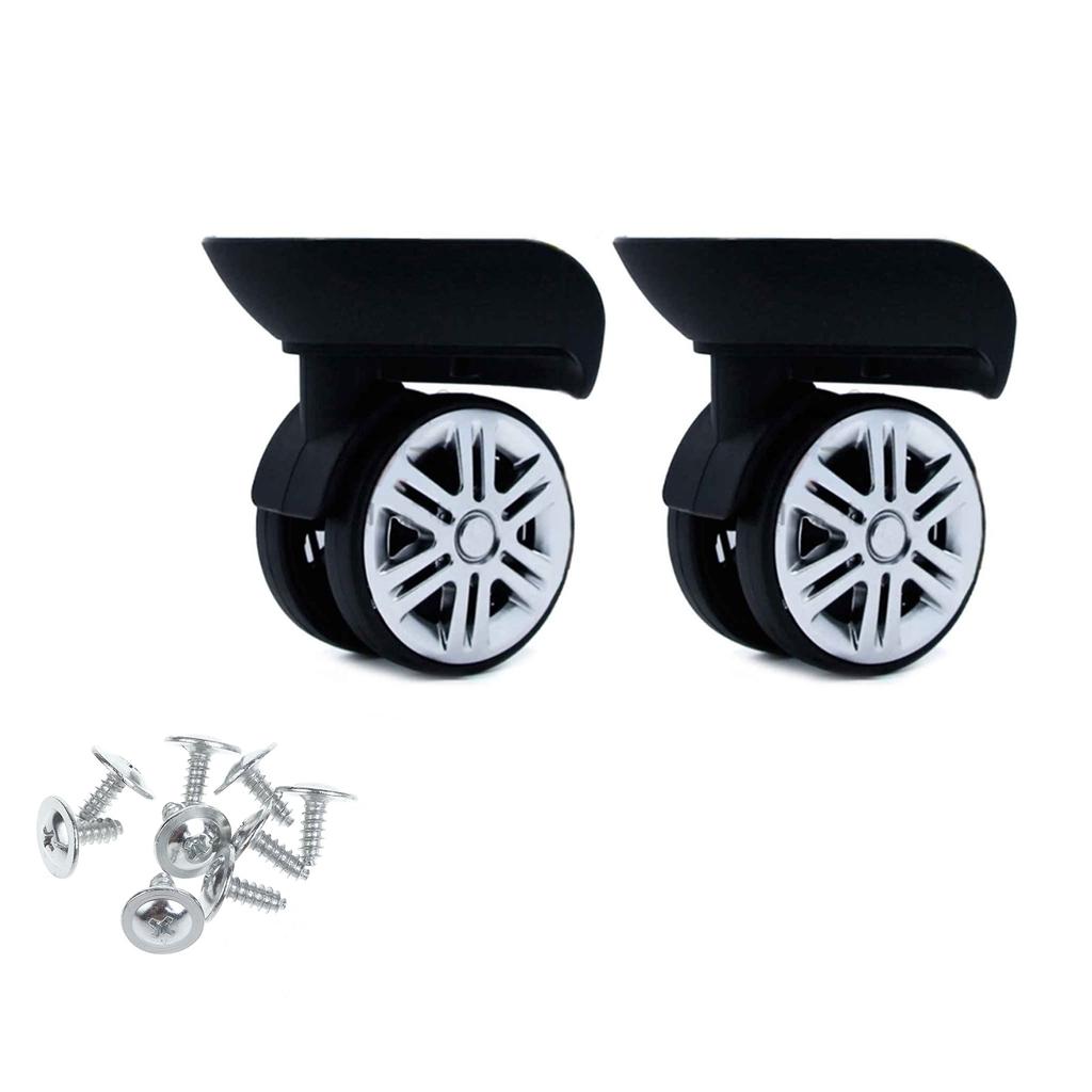A65 2Pcs Trolley Casters Replacement Heavy Duty for Luggage Box Suitcase 360 Degree Swivel Kit Double Row Silent Wheel