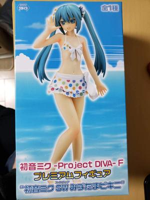 Oyuncak Zany Hatsune Miku F Premium Figür Miku SW Su Damlası -Project DIVA- "Hatsune Bikini" (Ödül)