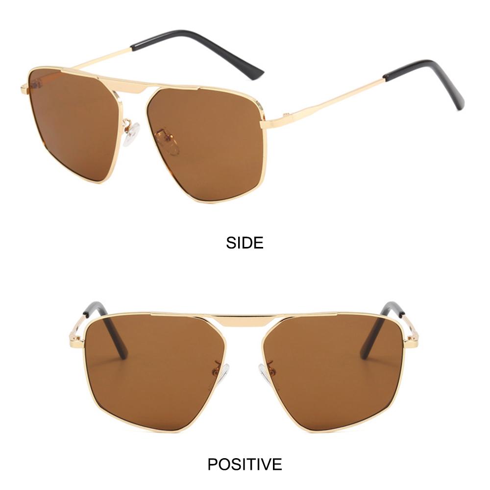 Irregular Polygonal Metal Sunglasses Large Frame Driving Beach Shades  for Women & Men