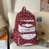 Schoolbag spring new cute schoolbag high value junior high school girls girl heart polka dot bow versatile backpack