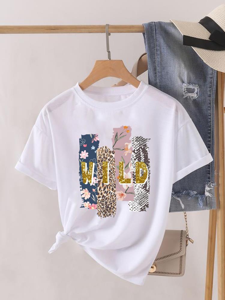 (Asian Size) Cartoon Cute 90s Lady Female Top Printed Fashion Graphic Short Sleeve T-shirts Tee Clothing Women Casual T Shirt