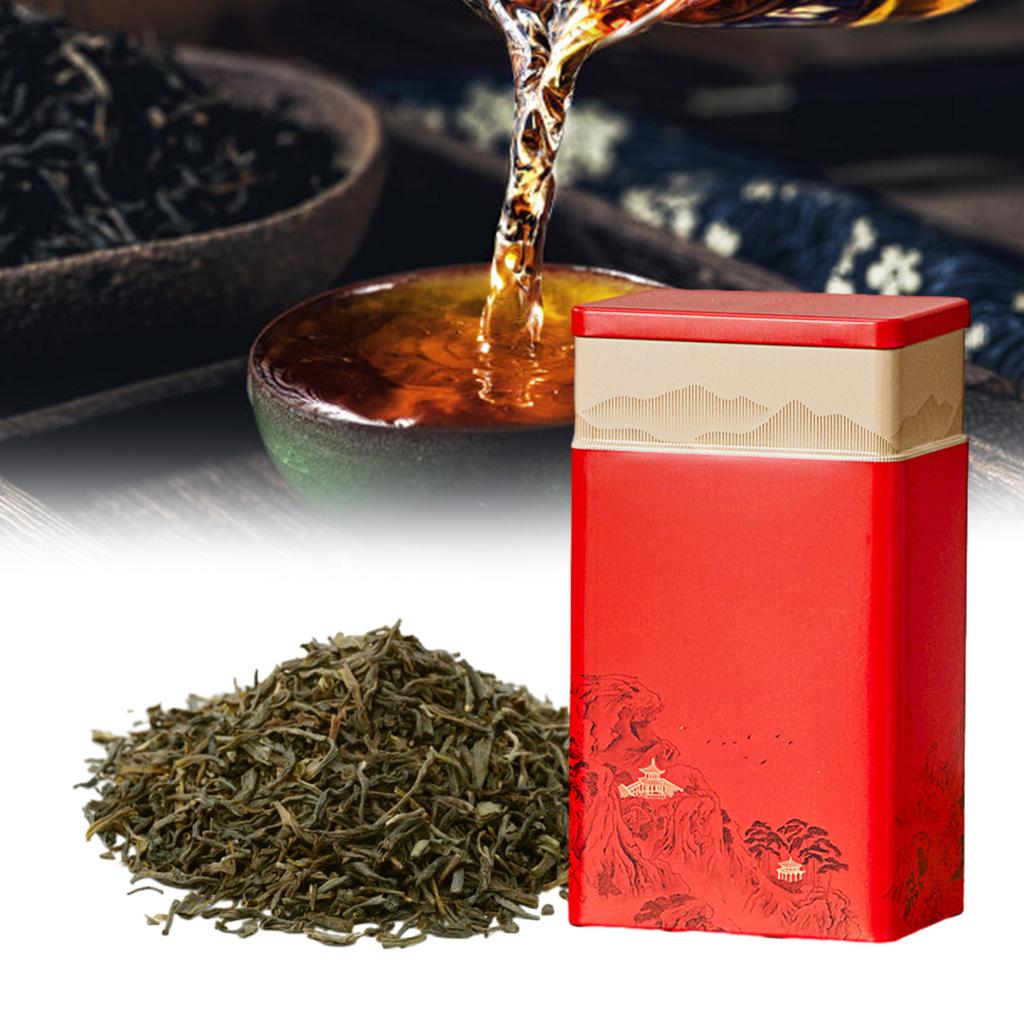 Compact Tea Container Portable Tinplate Tea Storage Box Tea Canister Tea Storage Jar Perfect for Home or Office Use