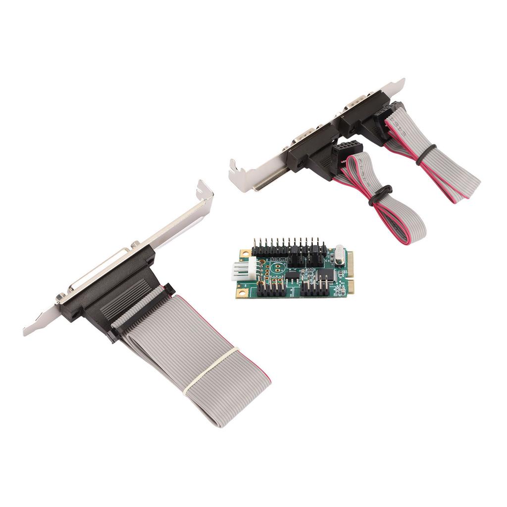 Mini PCIe Serial Parallel Expansion Card 6Gbps PCI Express To Printer LPT Port 2 Port RS 232 DP9 Pin Adapter for 4U