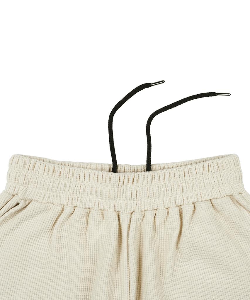 GAKKAI UNIONS Kasia Waffle Wide Pants Beige