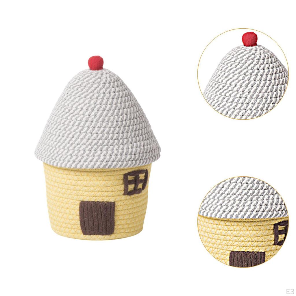 Cotton Rope Woven Basket Desktop Organizer Creative Decorative Home Supplies Organiser Snack Holder