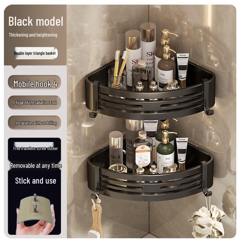 Punch-Free Wall-Mounted Bathroom Storage Shelf