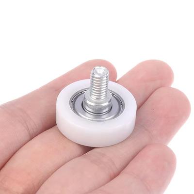 1Pcs With Screw Drawer Bearing Pulley Nylon Metal Flat Cabinet Moving Wheel M6 External Thread Sliding Door Roller Furniture