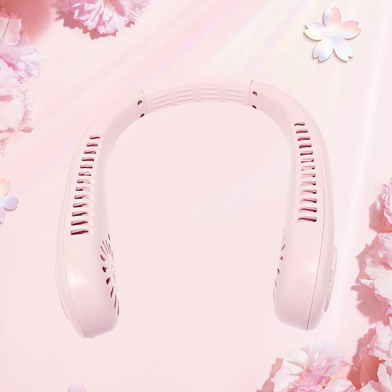 Mini ventilator fără frunze pentru gât, convenabil, 1200 mAh, 3 viteze ale vântului, cu încărcare USB, ventilator de răcire potrivit pentru sporturi în aer liber