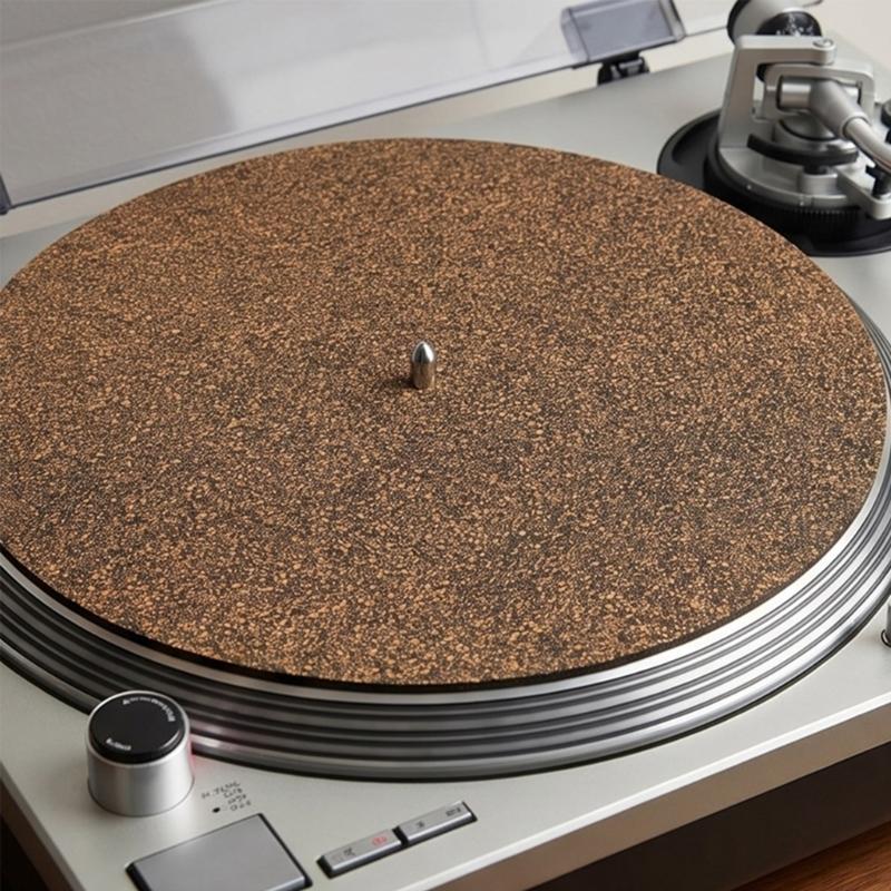 Cork & Rubber Turntable Platter Mat Reduces Noise & Sounds Vinyls Record Pad Turntable Phonograph Accessories Record Play