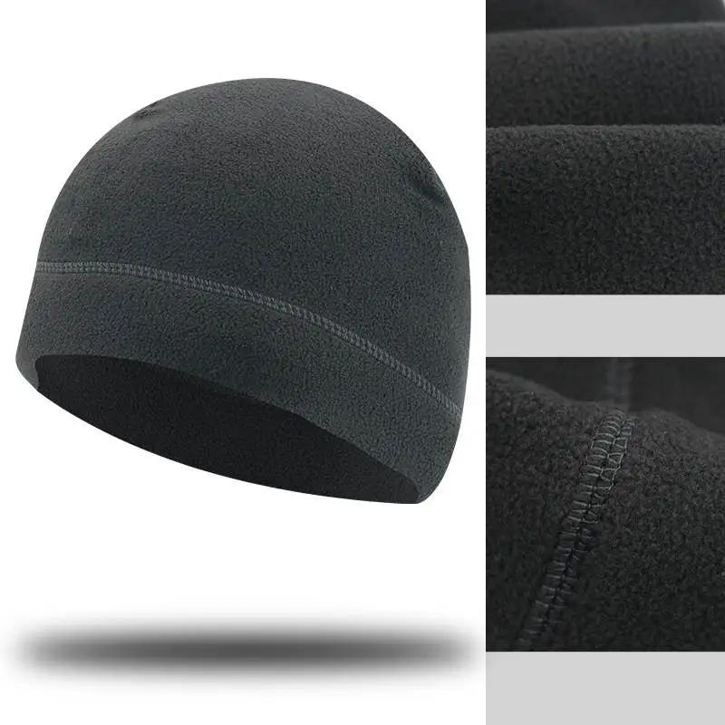 Fashion Winter Warm Beanies Hats Windproof Polar Fleece Warm Caps Thermal Unisex Skullies Hat for Outdoor Running Cycling Skiing