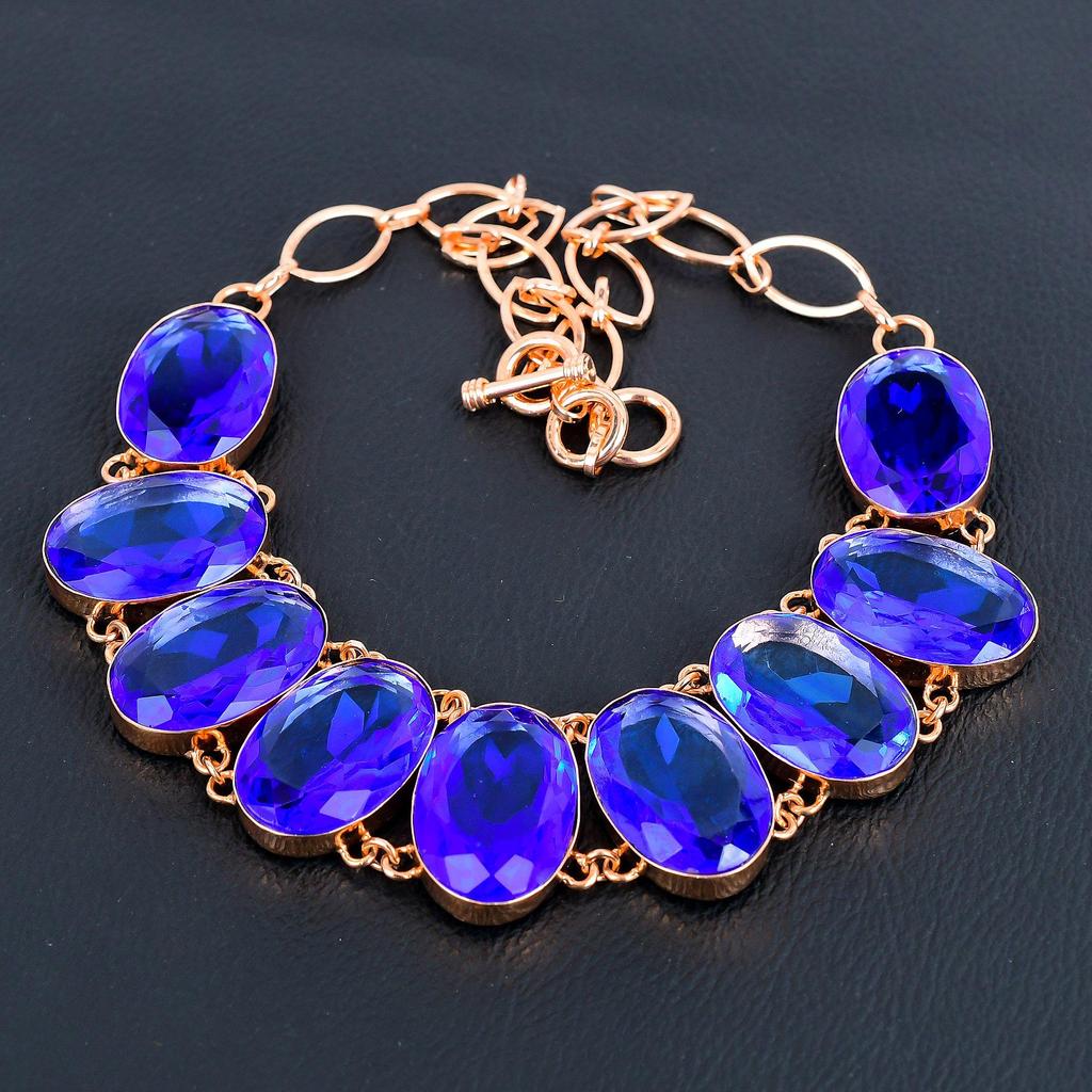 Purple Topaz Necklace Jewelry, Adorable Gemstone Jewelry, Handmade Copper Jewelry For Thanksgiving