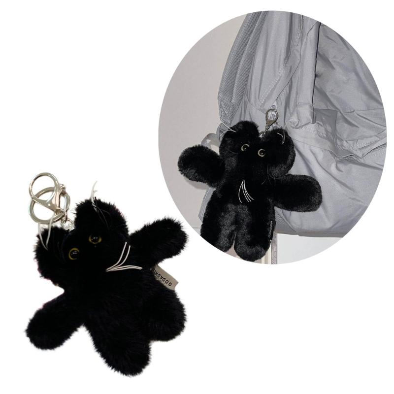 Cartoon Bear Pendant Keychain Plush Dolls Fashion Bag Ornaments Keyring for Keys