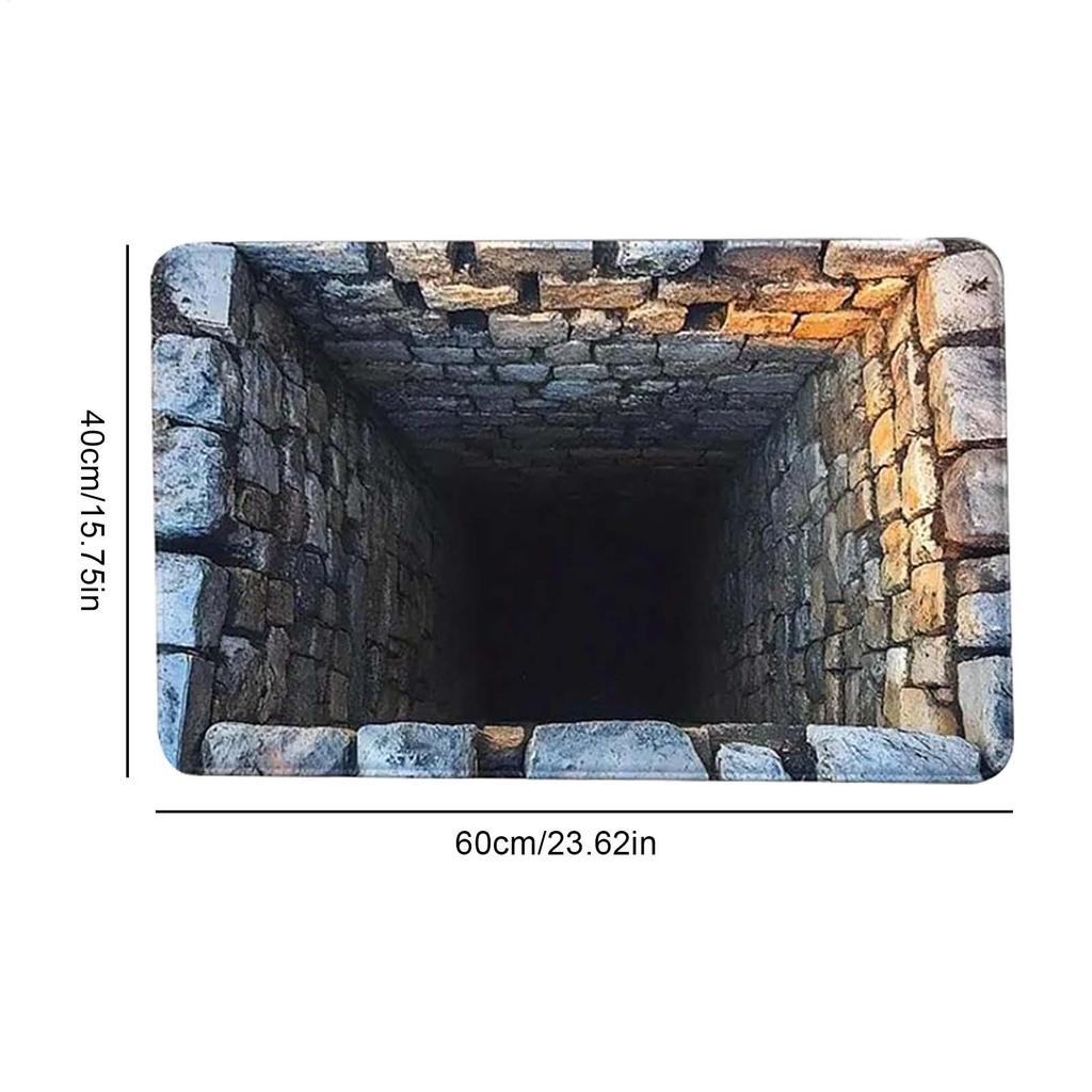 3D Rugs Optical Illusion Anti-Slip Hole Doormat 3D Illusion Hole Rug for Christmas Halloween Bedroom Living Room Bathroom