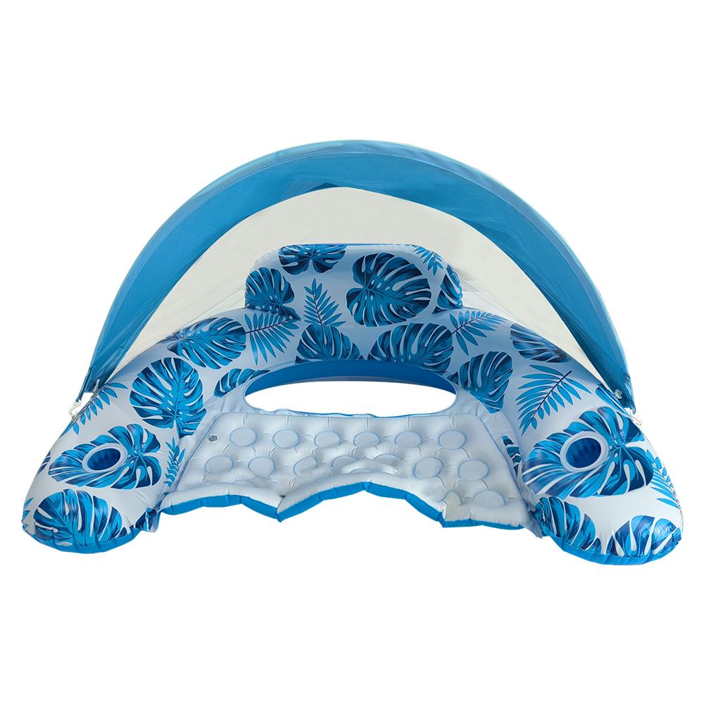 Надувное кресло-шезлонг Лист для отдыха, Подходит для пляжных вечеринок у бассейна, Портативное и удобное кресло-гамак синий