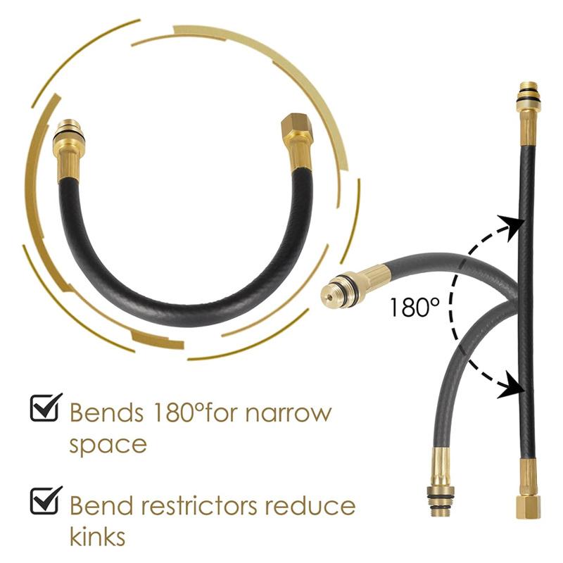 Number 19700 Valve Holder Heavy-Duty 12" Flexible Hose Fit for Both 14mm and 18mm Threads