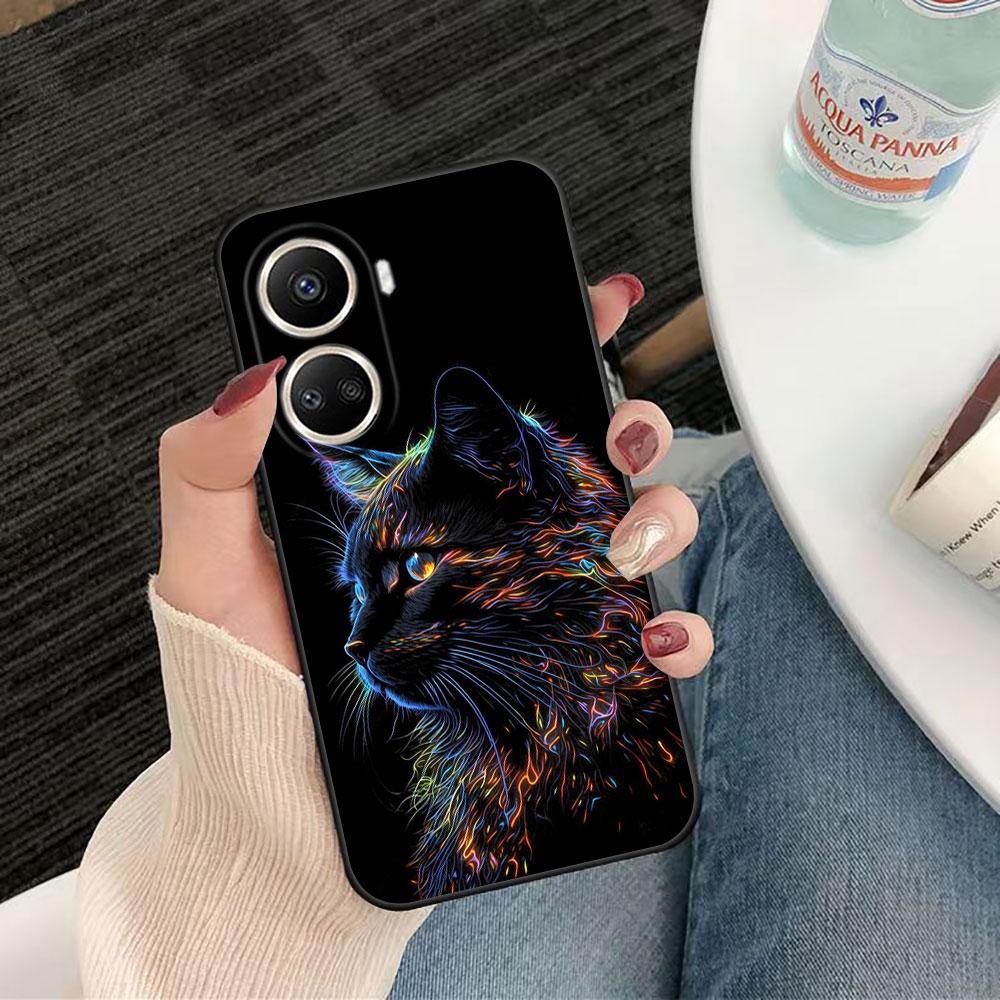 Black Cat Staring Eye Phone Case For HUAWEI NOVA Y70 3I 7I 8I 9SE P30 Y9 HONOR 8X 9X 20 90 X5 X6B X7A X7B X8B X9 X9B X9A Case